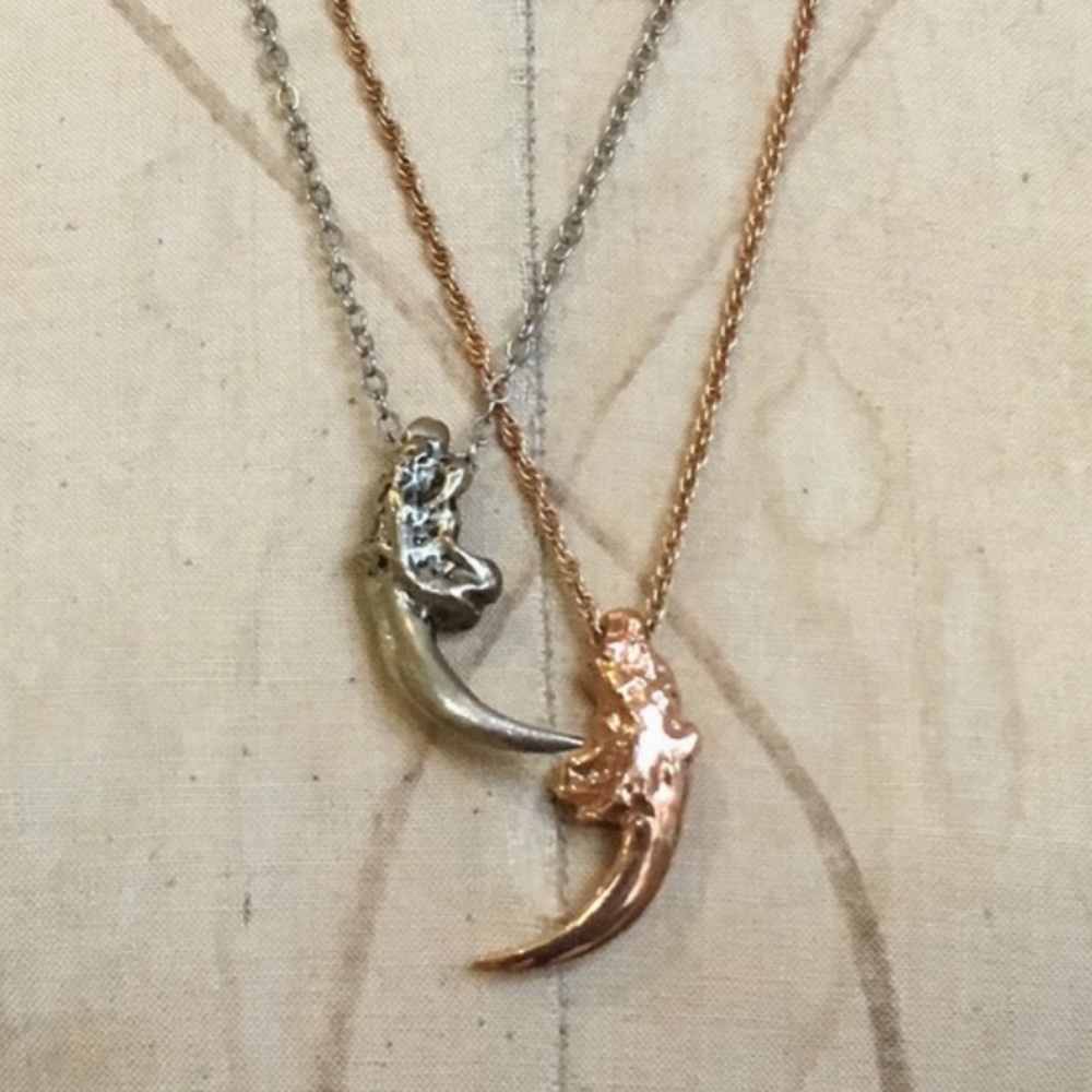 Rose gold dragon eagle bird claw necklace handmade